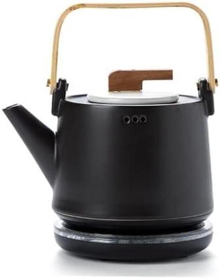 Elektrische Waterkoker Keramische Pot Warme Dranken Maken Stille Verrichting 800 ml Zwart