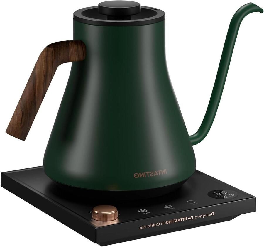 Elektrische Waterkoker Ketel met Zwanenhals Koffie en Thee Zetten Precisie Temperatuurregeling 1200 Watt Jagergroen