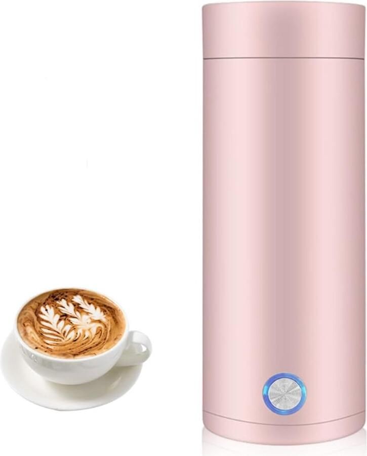 Elektrische waterkoker kleine draagbare elektrische waterkoker kookt water snel in 5 minuten reiswaterkoker elektrische waterkoker met automatische uitschakelfunctie kan gebruikt worden voor het zetten van melk koffie en thee roze