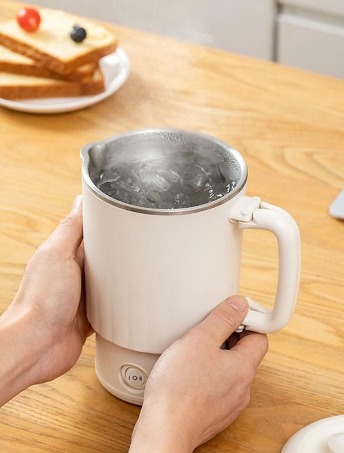 Elektrische waterkoker kleine draagbare elektrische waterkoker opvouwbare mini-reiswaterkoker van 800 ml multifunctioneel opvouwbaar model van roestvrij staal