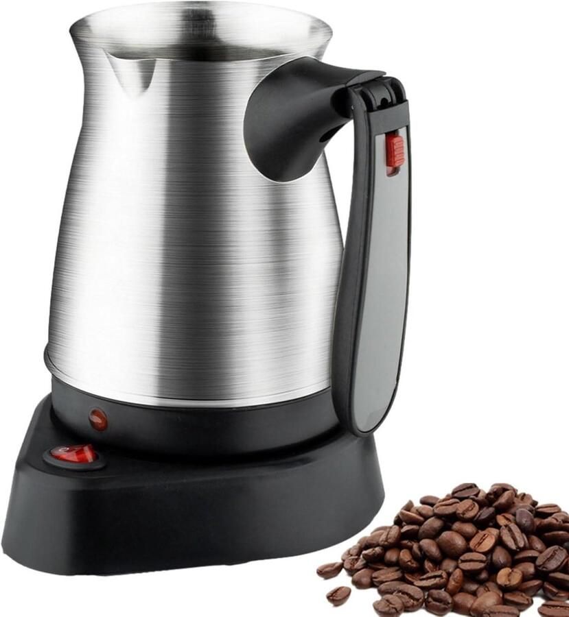 Elektrische Waterkoker Koffieketel RVS Dranken Bereiden Inklapbare Handgreep 500 ml Zilver