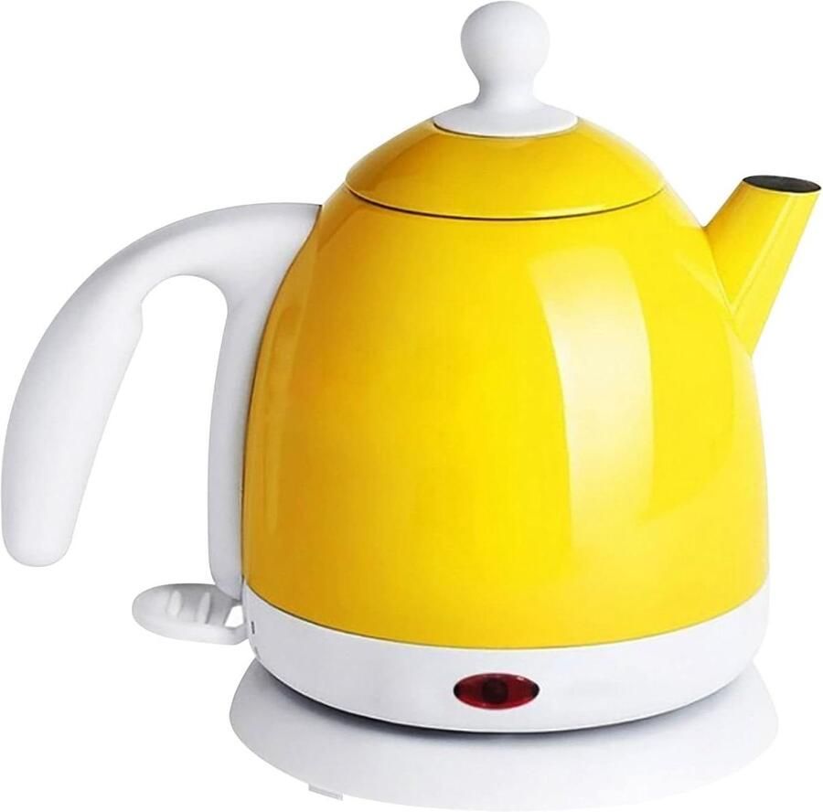 Elektrische Waterkoker Koffieketel Snelkoker Snel Water Koken Dubbel Geïsoleerd 0.8 Liter Geel