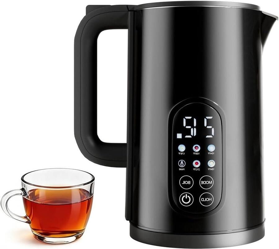 Elektrische Waterkoker Koffieketel Theeketel Dranken Bereiden Temperatuurregeling 17 Liter Zwart