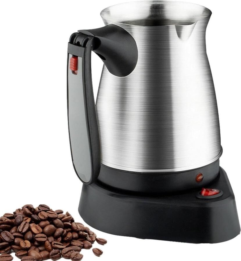 Elektrische Waterkoker Koffieketel Warmwater Snelle Warme Drank Inklapbare Handgreep 500 ml Inhoud Zilver