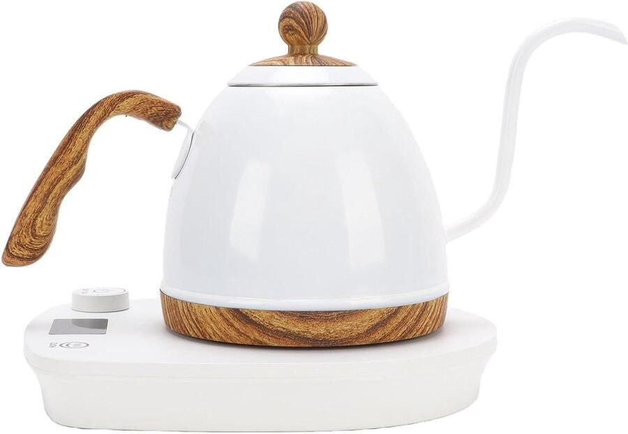 Elektrische Waterkoker Koffieketel Zwanenhals Koffie en Thee Zetten Instelbare Temperatuur 600 ml Zilver