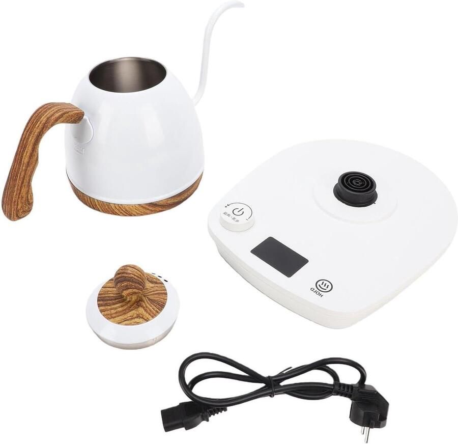 Elektrische Waterkoker Koffiezetketel Zwanenhals Precies Schenken Thee Instelbare Temperatuur 600 ml Zwart