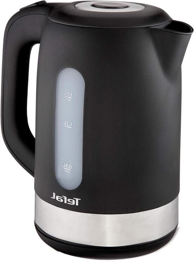 Elektrische Waterkoker Kookpan Water Snel Water Koken Roestvrij Metaal 1.7 Liter Zwart