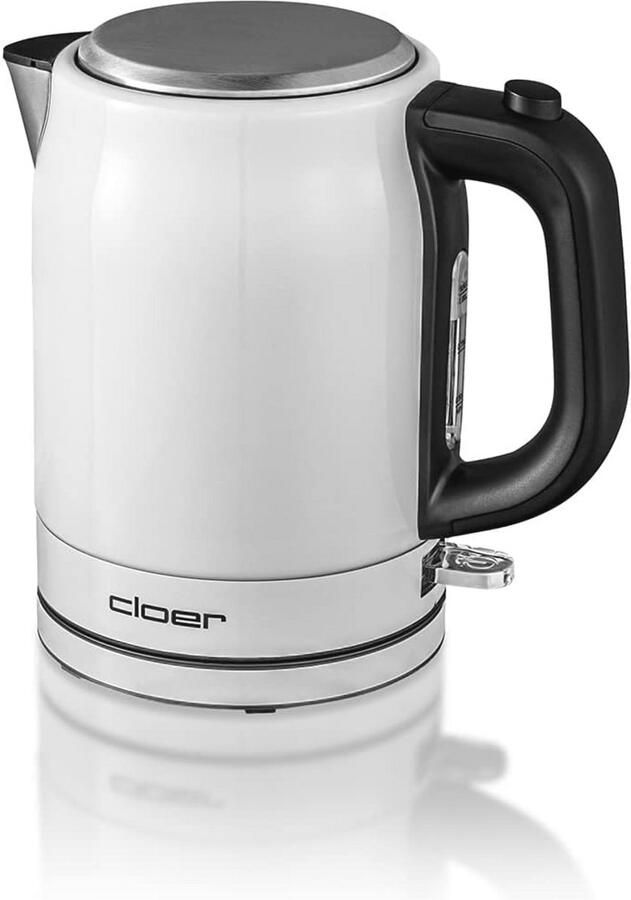 Elektrische waterkoker met 2200 W vermogen en 1 liter capaciteit met silicone tuit waterniveau indicator oververhitting en droogkook beveiliging