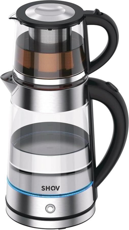 Elektrische Waterkoker met Glazen Kan en Thee-infuser 1 7L