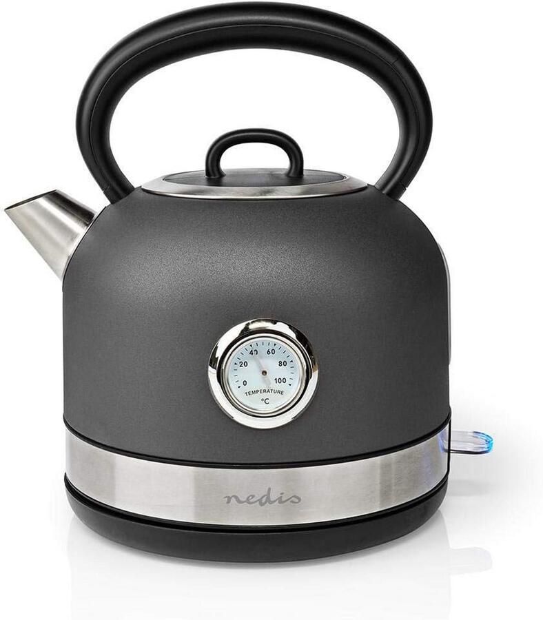 Elektrische Waterkoker met Temperatuurdisplay 1.7 Liter RVS Grijs