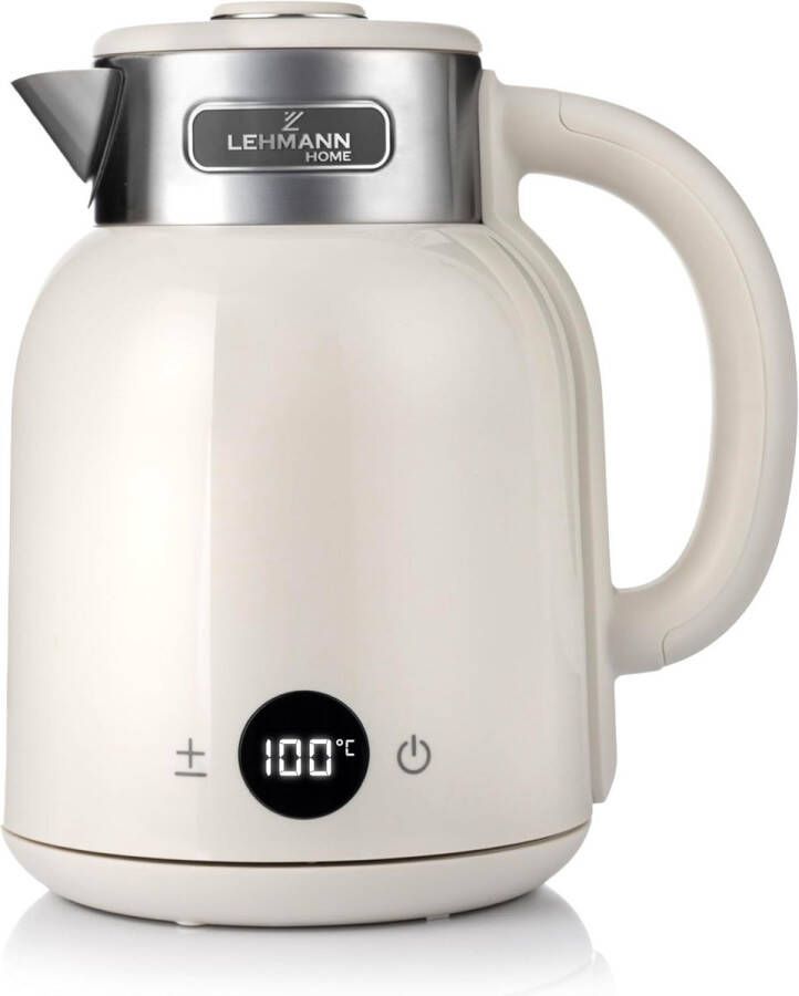 Elektrische Waterkoker met Temperatuurinstelling 40-100°C en Warmhoudfunctie 1 5 L 1600W Roestvrij Staal