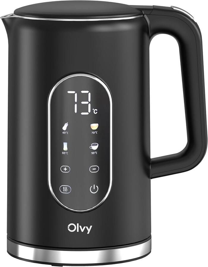 Waterkoker Temperatuurregeling Elektrische Kettle Thee en Koffie Zetten Warmhoudfunctie tot 2 uur 1.7 Liter Zwart