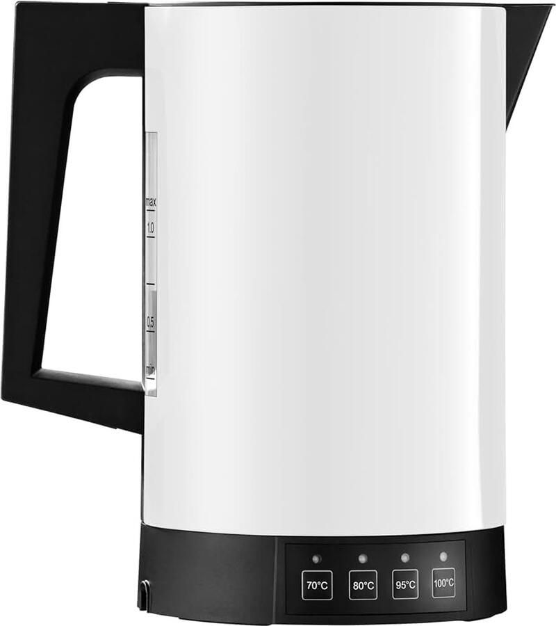 Elektrische waterkoker met temperatuurselectie Made in Germany wit
