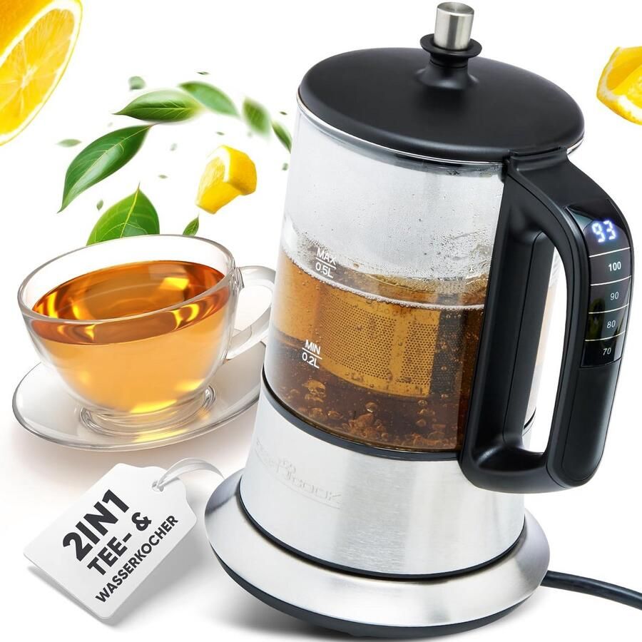 Elektrische Waterkoker met Theefunctie en Temperatuurregeling 0.5L