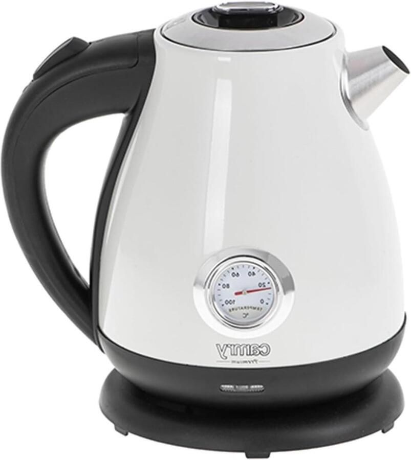 Elektrische Waterkoker met thermometer Water Koken Analoge Temperatuurmeter 17 Liter Wit