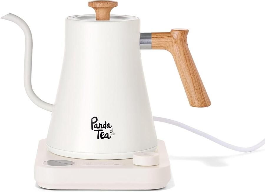 Elektrische Waterkoker met Zwanenhals Roestvrij staal 900 ml Regelbare Thermostaat Voor Thee en Koffie