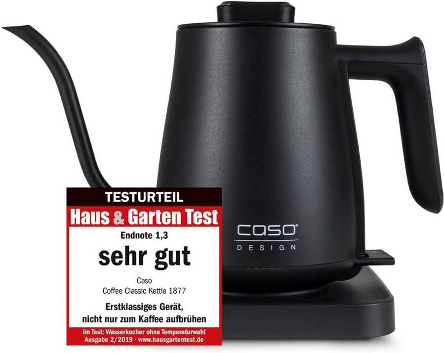 Elektrische Waterkoker met Zwanenhals Tuit en Roestvrijstalen Binnenruimte Mat Zwart Design voor Thee en Koffie