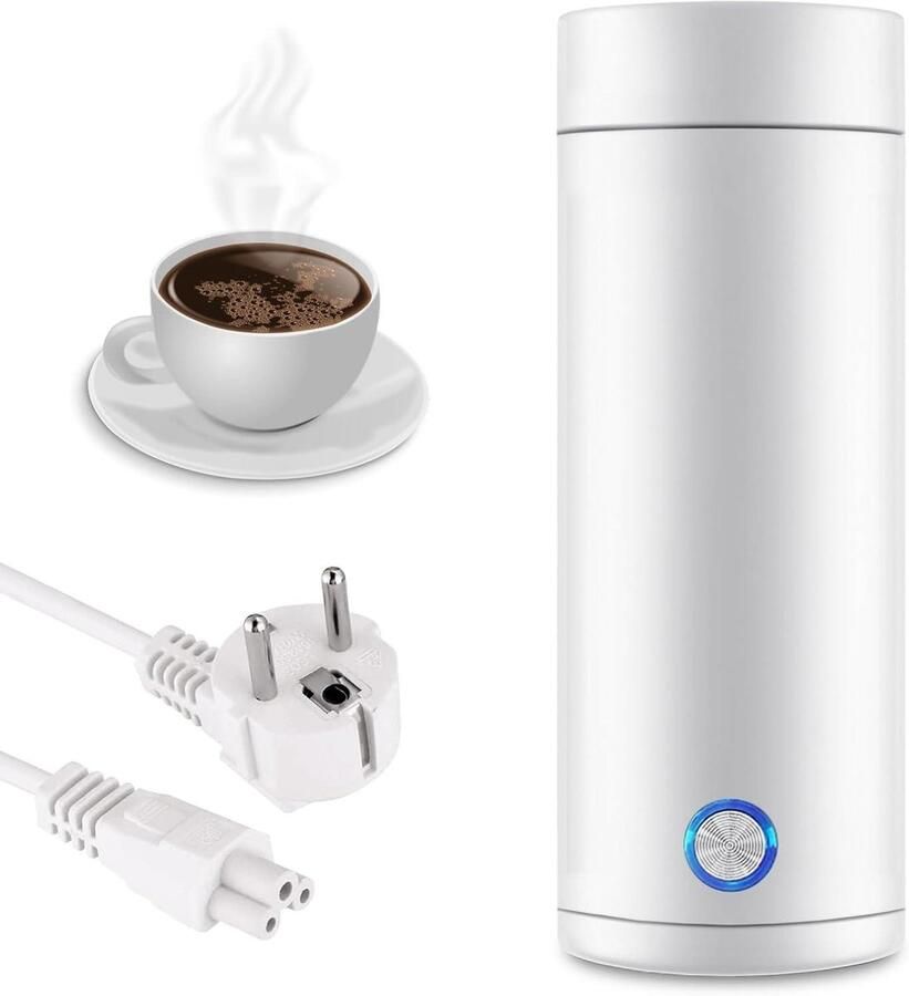 Elektrische Waterkoker Mini Reismodel Warm Water Bereiden Snel Koken 5 Minuten 400 ml Capaciteit Wit