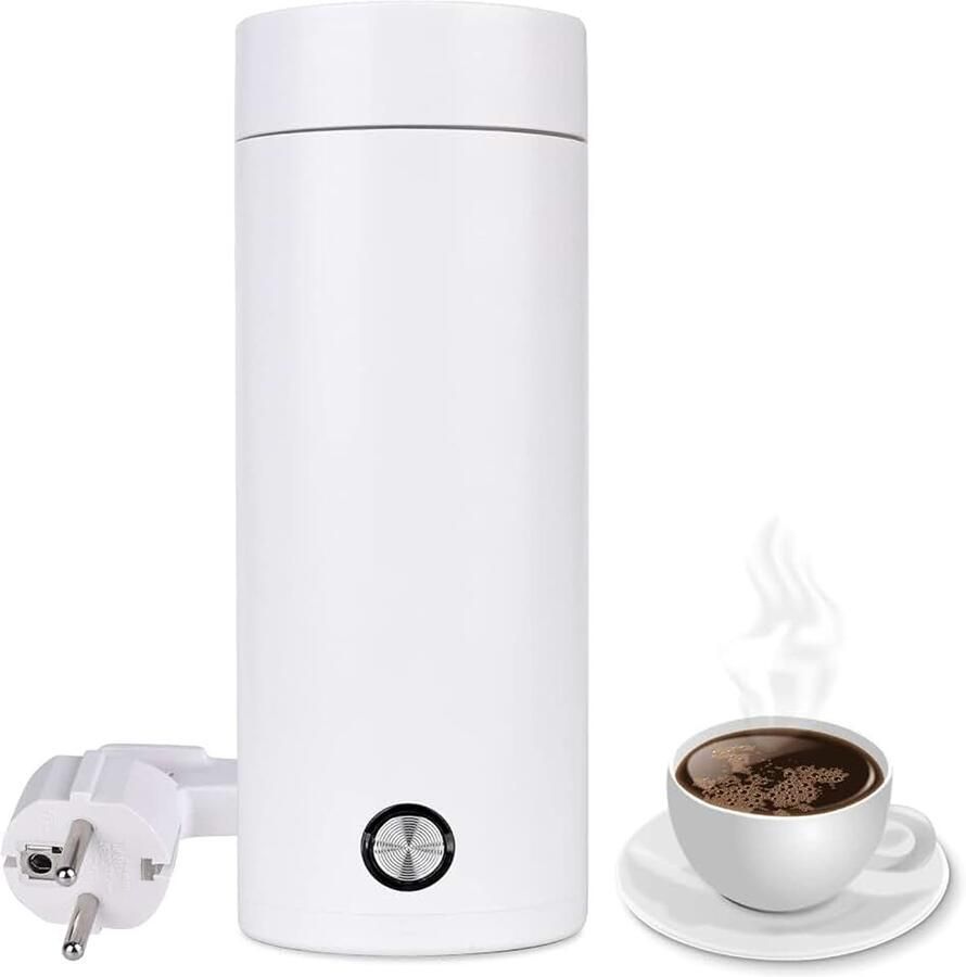 Elektrische waterkoker mini-waterkoker elektrisch met automatische uitschakeling 5 minuten snel koken voor thee melk koffie wit