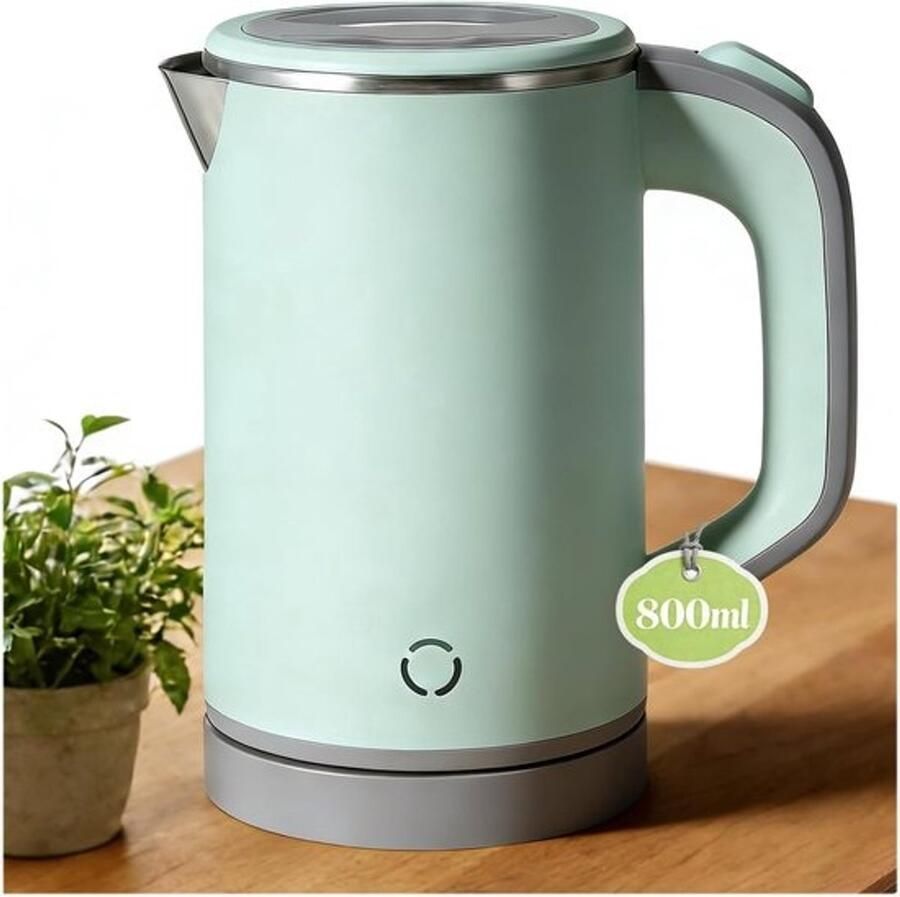 Elektrische Waterkoker Mini Waterkoker Snel Water Koken Compact Design 16x14x19cm Groen