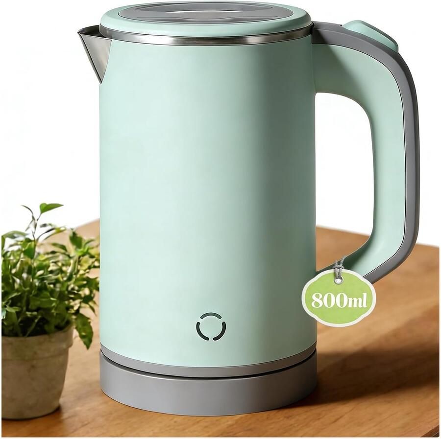 Elektrische Waterkoker Mini Waterkoker Snel Water Koken Compact Design 16x14x19cm Groen