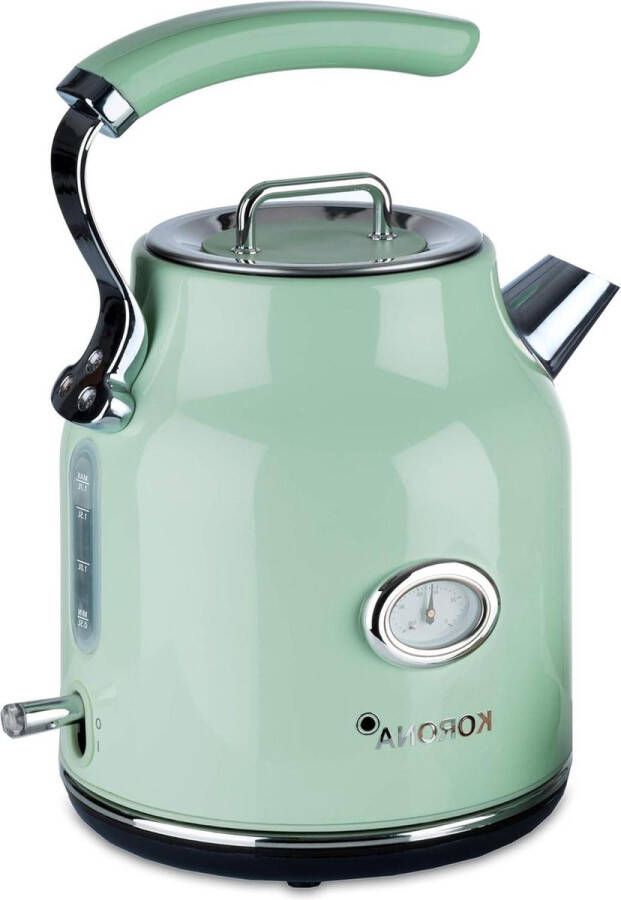 Elektrische waterkoker Mint 17 Liter 2.200 Watt Kalkfilter Stoom stop Droogloopbeveiliging Heet water Thee en koffie Groen zetten