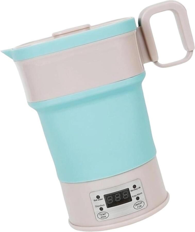 Elektrische Waterkoker Opvouwbare Fles Reizen en Kamperen Ruimtebesparend Ontwerp 800 ml Capaciteit Blauw