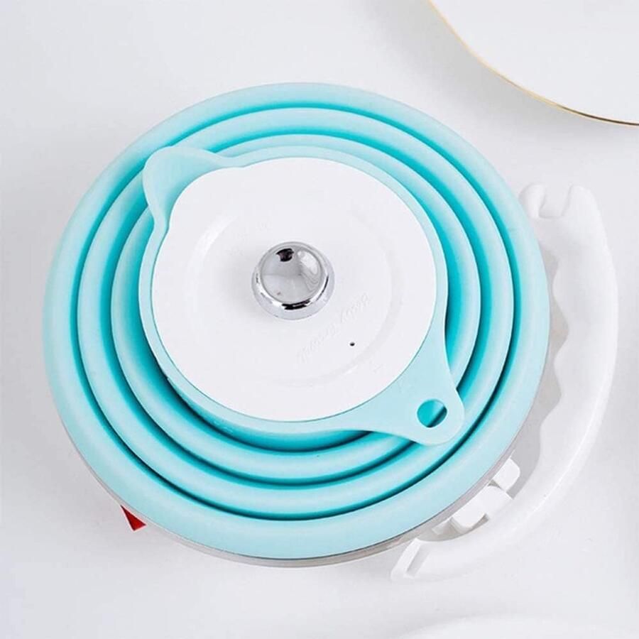 Elektrische Waterkoker Opvouwbare Ketel Reizen en Kamperen Dubbele Spanning Compact Opvouwbaar Wit