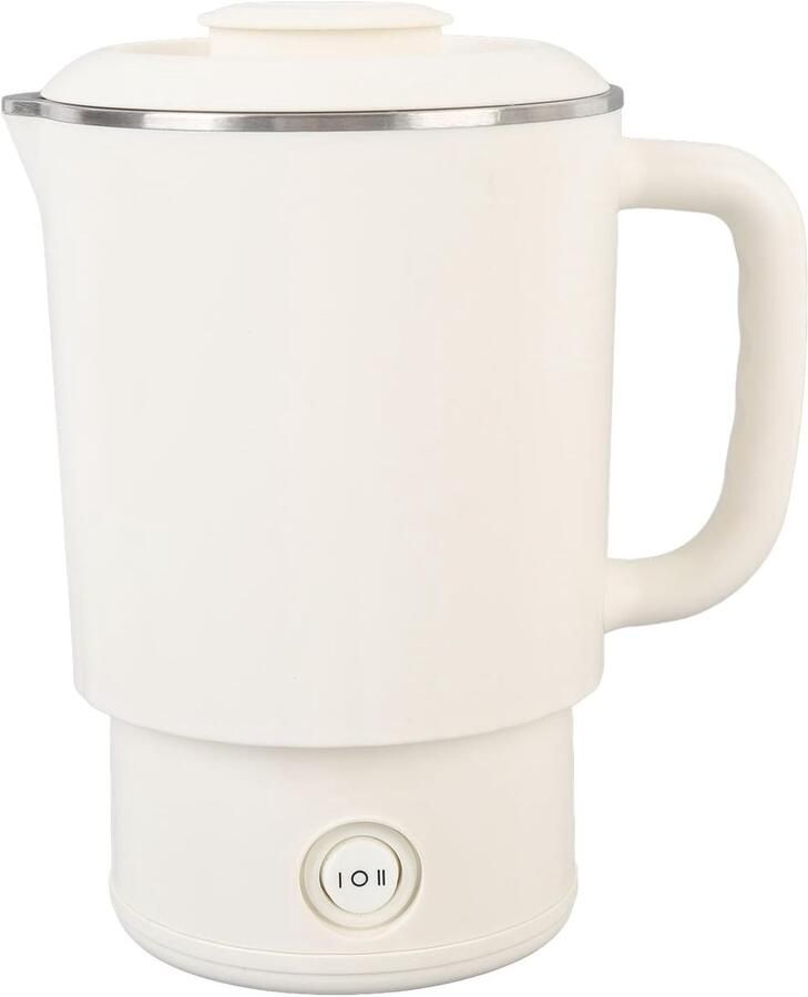 Vouwbare Waterkoker Reis Waterkoker Warm Water Maken Dubbele Temperatuur 600 Ml Capaciteit Zilver