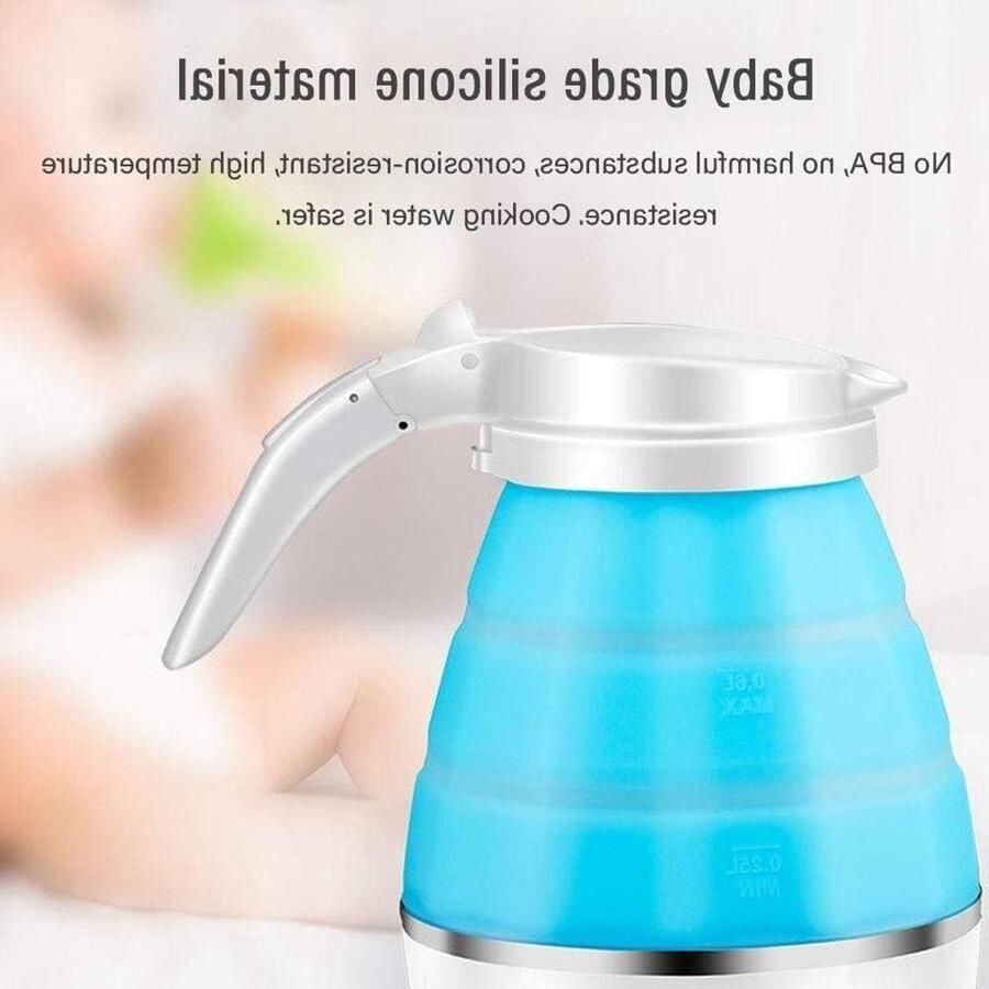 Elektrische Waterkoker Opvouwbare Koker Reizen en Kamperen Dubbele Spanning 0.6L Capaciteit Wit