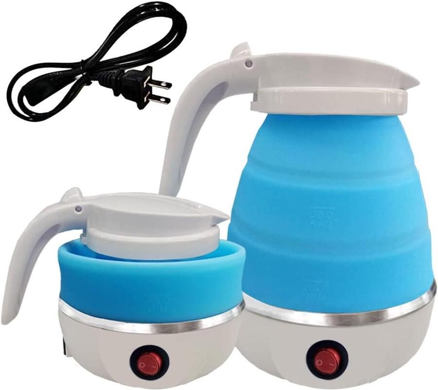 Elektrische Waterkoker Opvouwbare Koker Reizen en Kamperen Snel Koken 9 Minuten 600 Milliliter Blauw