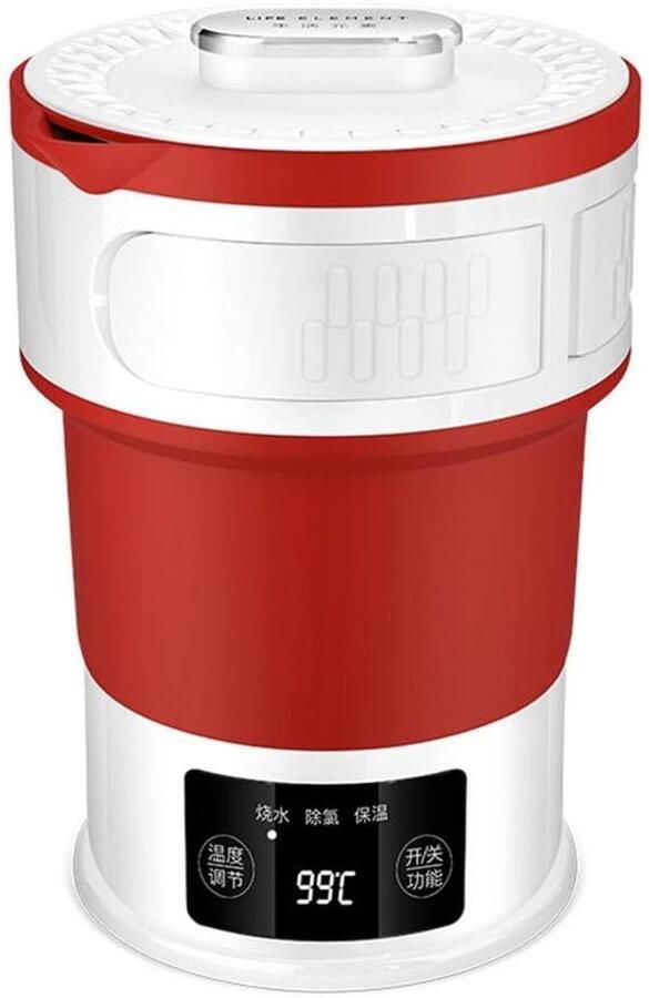 Elektrische waterkoker Opvouwbare waterkoker Reizen en kamperen Automatische uitschakeling 06L Rood