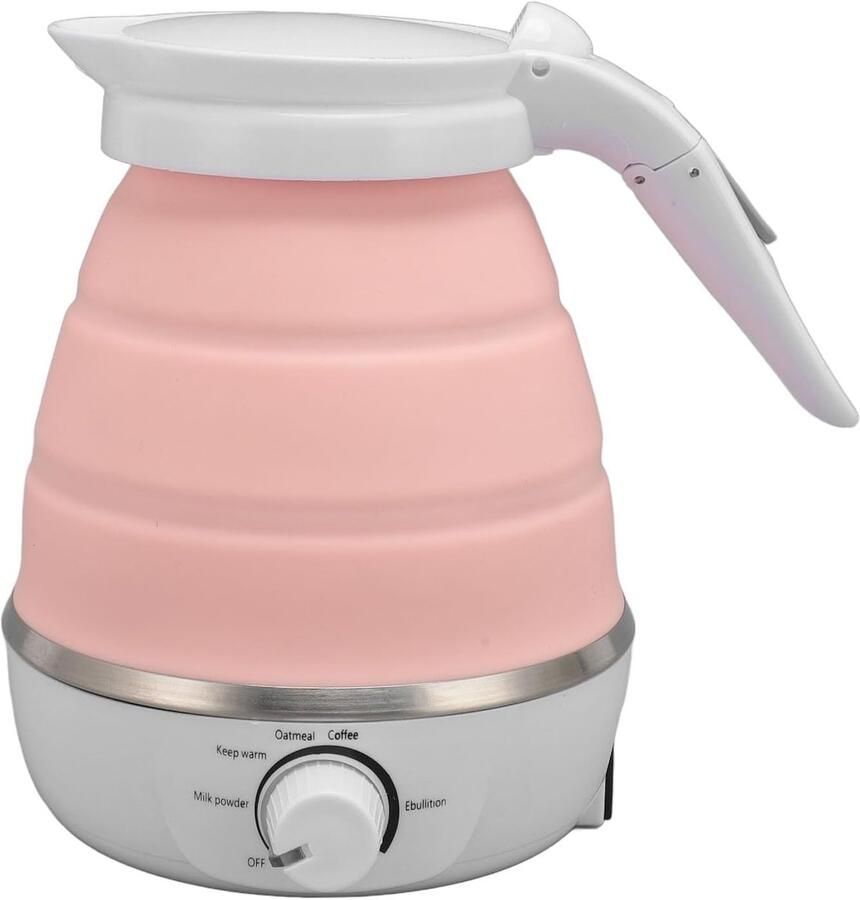 Elektrische Waterkoker Opvouwbare Waterkoker Reizen en Kamperen Automatische Uitschakeling 600 ml Capaciteit Roze