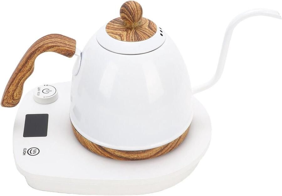 Elektrische Waterkoker Zwanenhals Ketel Koffie Thee Zetten Variabele Temperatuur 600 Ml Zwart