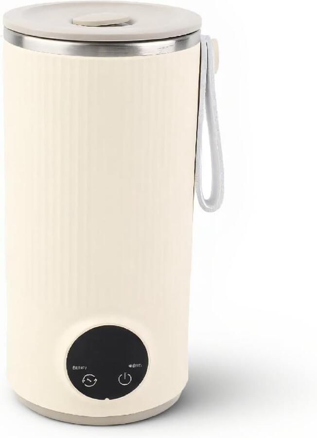 Elektrische Waterkoker Rechargeable 55°C 400ML RVS Melk Koffie Babyvoeding met Ingebouwde Roerder USB Opladen