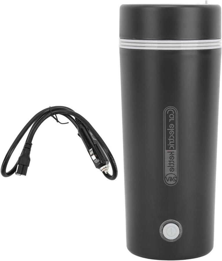 Elektrische Waterkoker Reis Waterkoker Auto Reizen Snelle Verwarming 350 ml Zwart