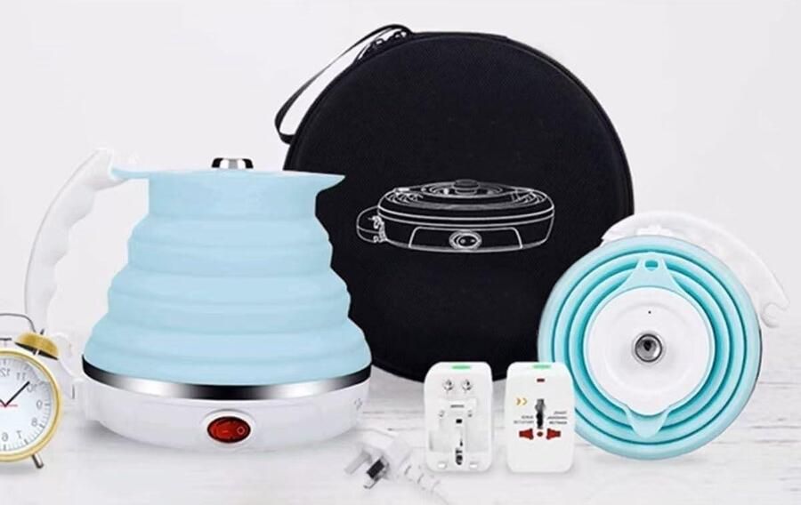 Elektrische Waterkoker Reis Waterkoker Koffie En Thee Opvouwbaar Ontwerp 550 ml Zwart