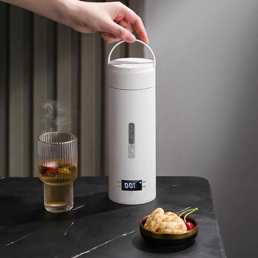 Elektrische waterkoker Reis waterkoker Onderweg warm water Vier temperatuurstanden 500 ml Wit
