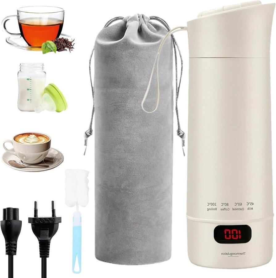 Elektrische waterkoker Reis waterkoker Snel water koken Intelligente temperatuurregeling 400 ml Beige