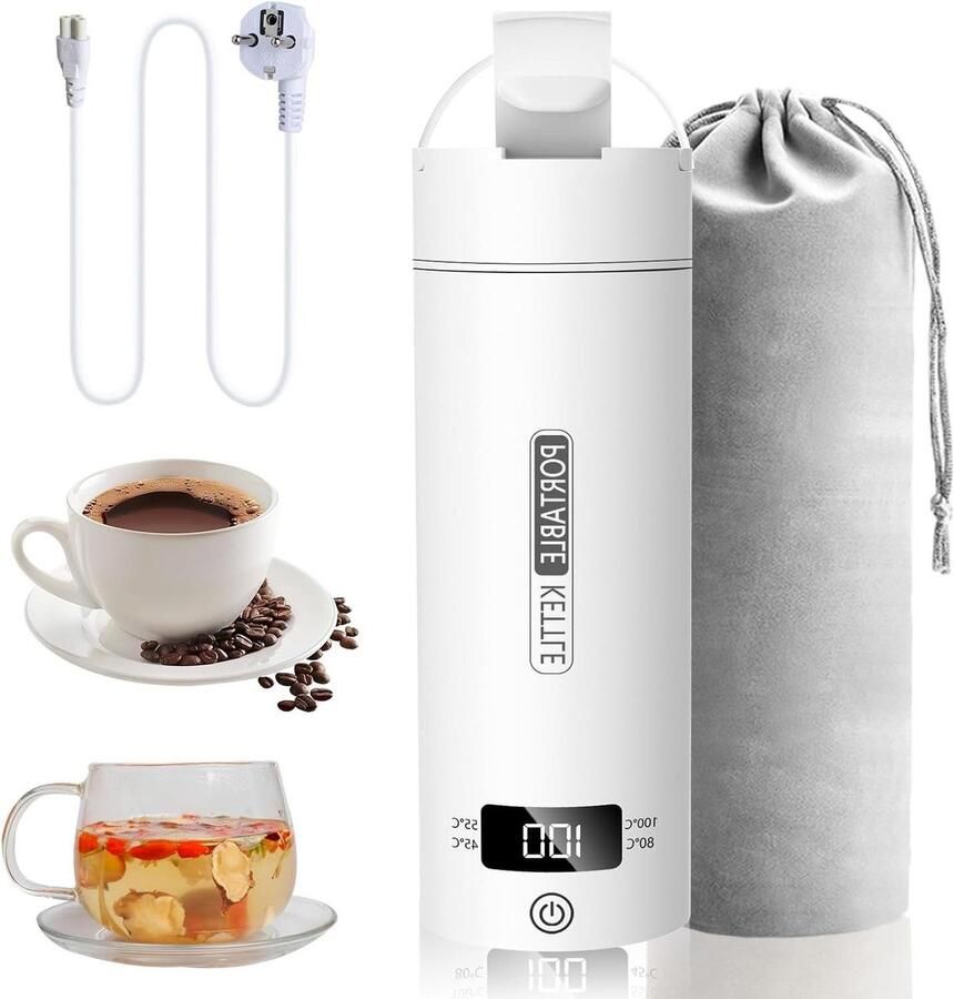 Elektrische waterkoker Reis waterkoker Snel water koken Intelligente temperatuurregeling 500 ml Wit