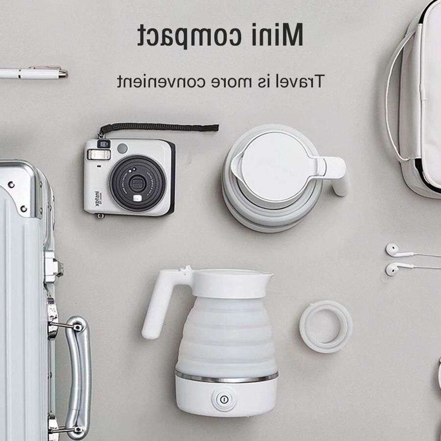 Elektrische Waterkoker Reis Waterkoker Snel Water Koken Opvouwbaar Ontwerp 0.6 Liter Rood