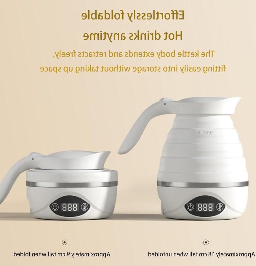 Elektrische Waterkoker Reis Waterkoker Snel Water Koken Opvouwbaar Ontwerp 700 ml Wit