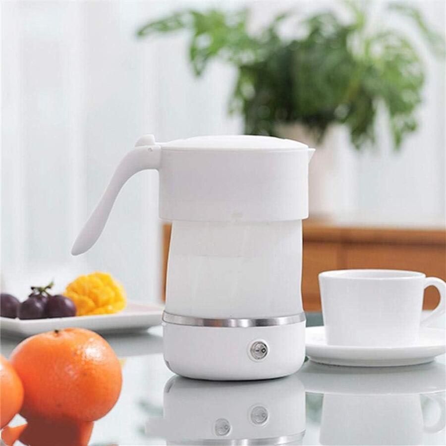 Elektrische Waterkoker Reis Waterkoker Snel Water Koken Vouwbaar Ontwerp 0.5L Capaciteit Wit