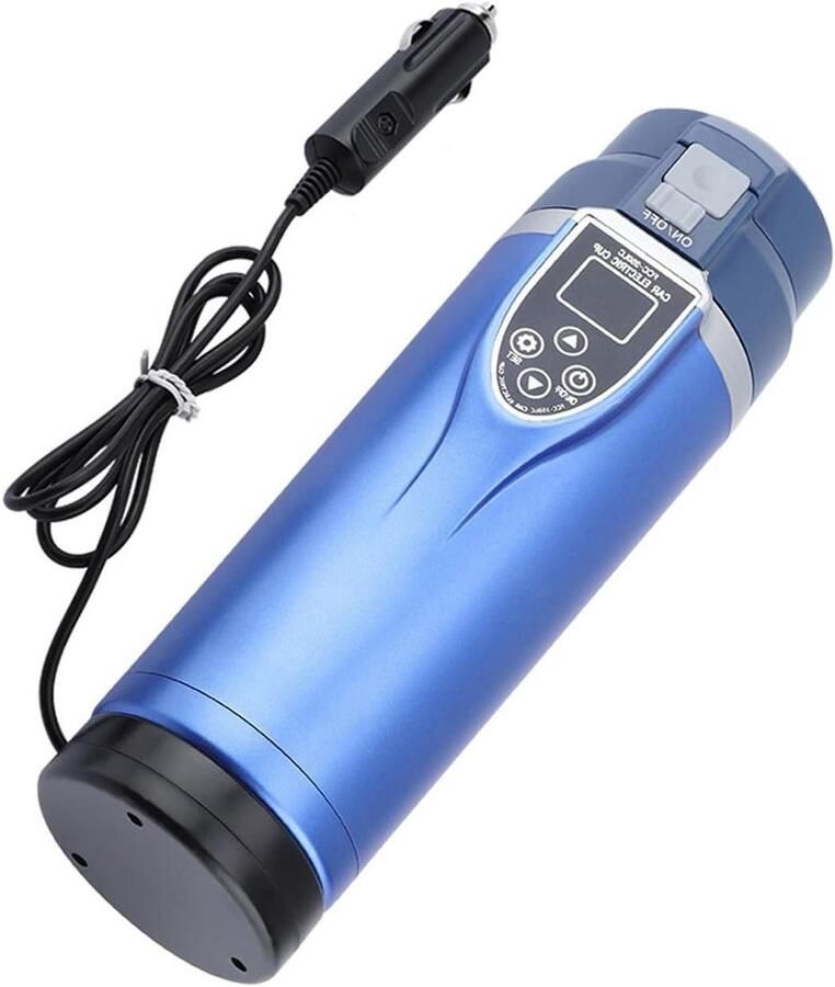 Elektrische Waterkoker Reis Waterkoker Verwarmde Mok Warme Dranken Onderweg Intelligente Ontdooifunctie 350 ml Blauw