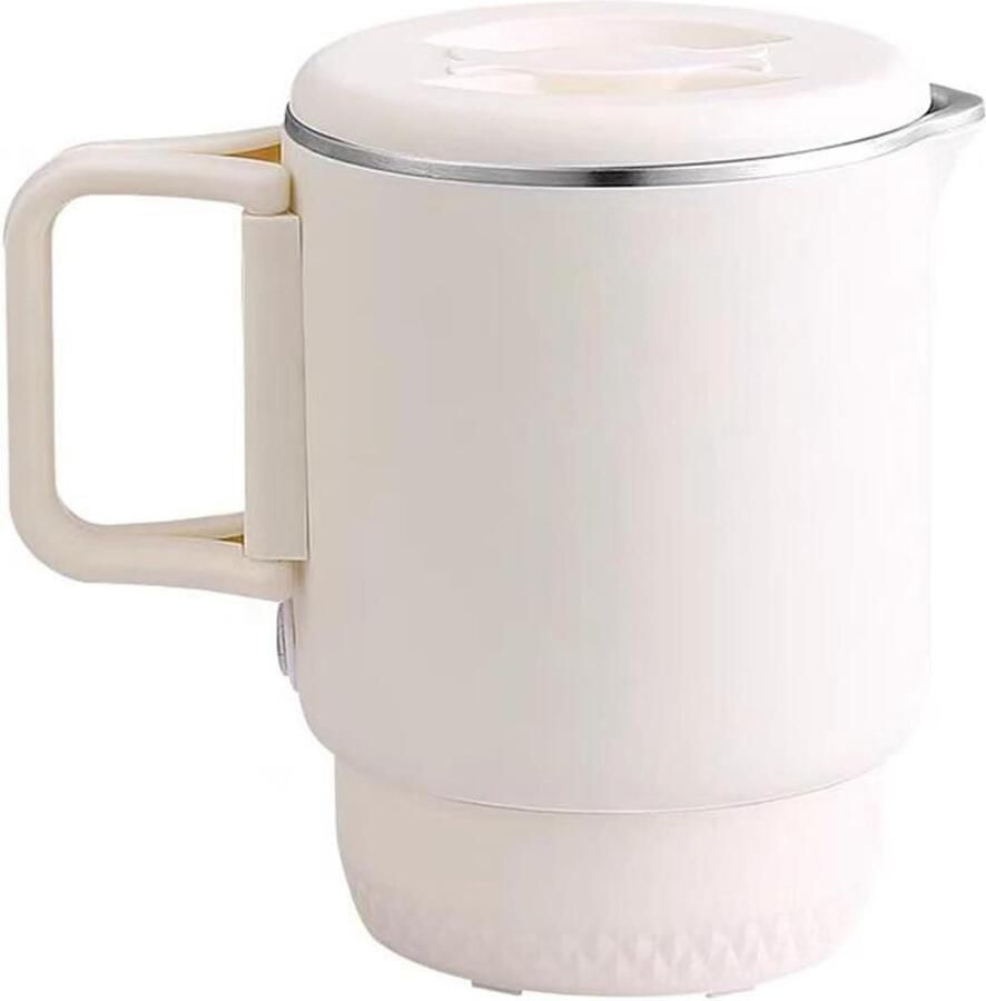 Elektrische Waterkoker Reis Waterkoker Warme Dranken Maken Dubbele Anti-Hitte Compact Opvouwbaar Wit
