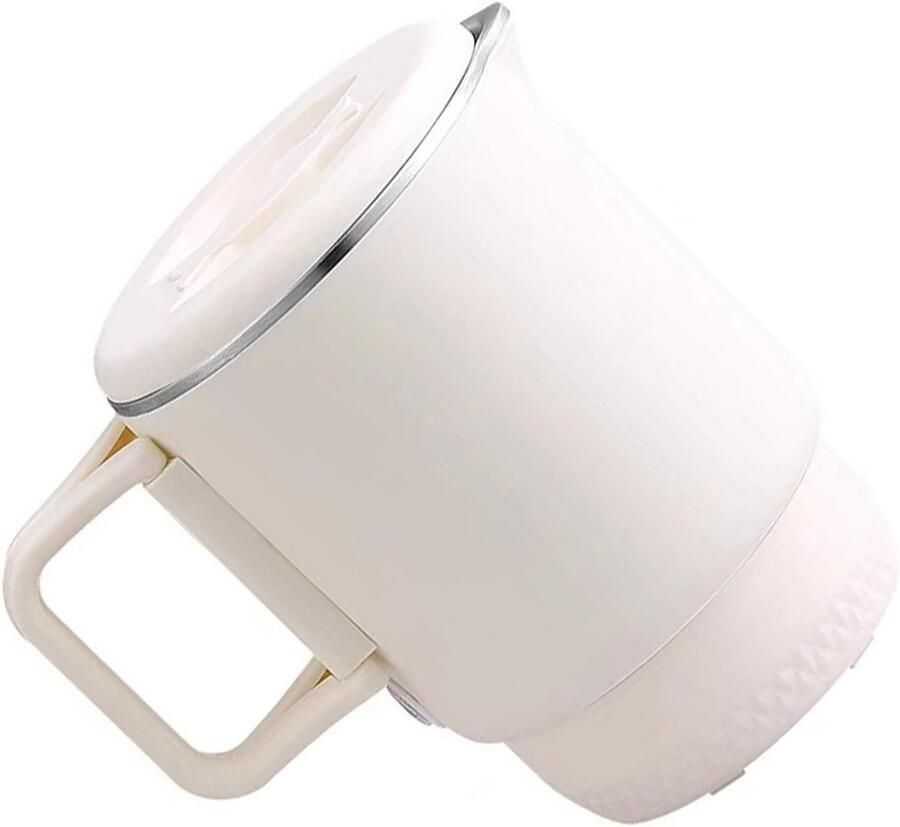 Elektrische Waterkoker Reis Waterkoker Warme Dranken Onderweg Dubbele Temperatuurregeling Opvouwbaar Compact Wit