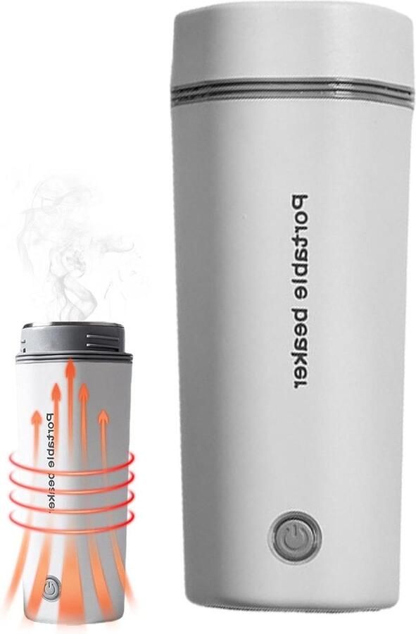 Elektrische Waterkoker Reisbeker Onderweg Warme Drank Snel Opwarmend 450 ml Capaciteit Lichtgroen
