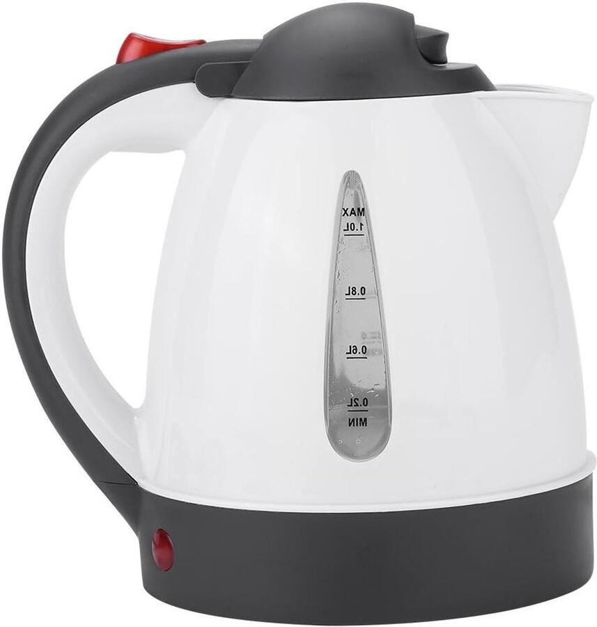 Elektrische Waterkoker Reisketel Auto Onderweg Koffie Zetten Roestvrijstalen Verwoningsplaat 1 Liter Zwart Wit