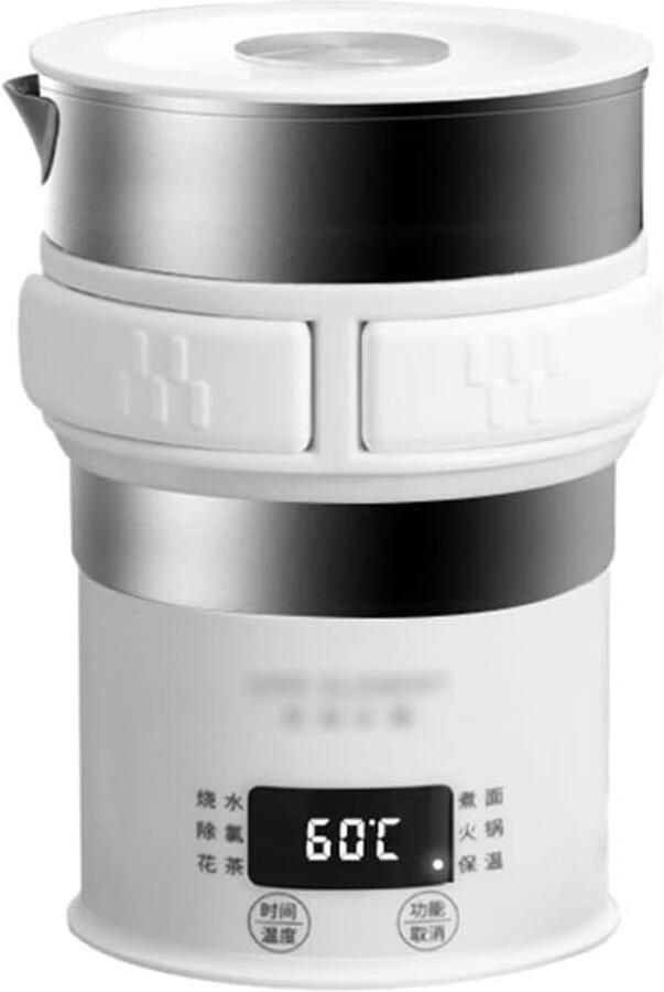 Elektrische waterkoker Reiskoker ketel Reizen kamperen Opvouwbaar ontwerp 500 ml capaciteit Wit