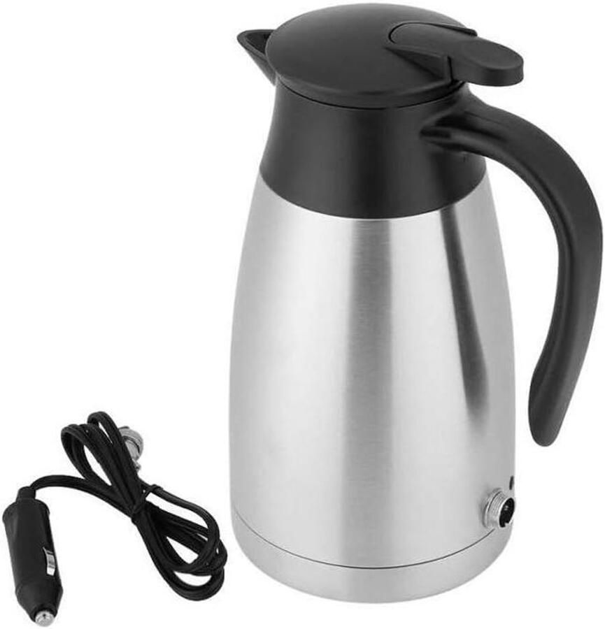 Elektrische Waterkoker Reiskoker Koffiepot Onderweg Water Verwarmen Roestvrij Staal 29x13.5cm Zilver